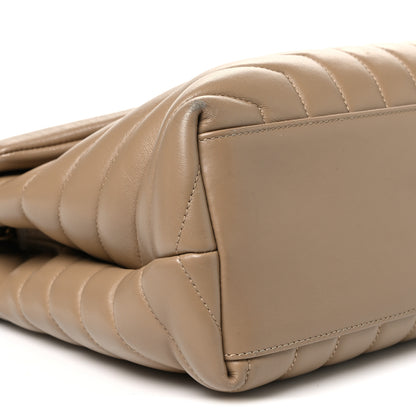 Saint Laurent Calfskin Y Quilted Monogram Medium Loulou Chain Satchel Dark Beige 8 of 9