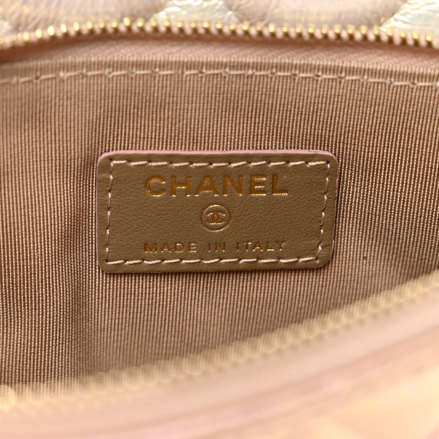 Chanel Iridescent Crumpled Calfskin Trio Cosmetic Case Blue Pink Ivory 8 of 11