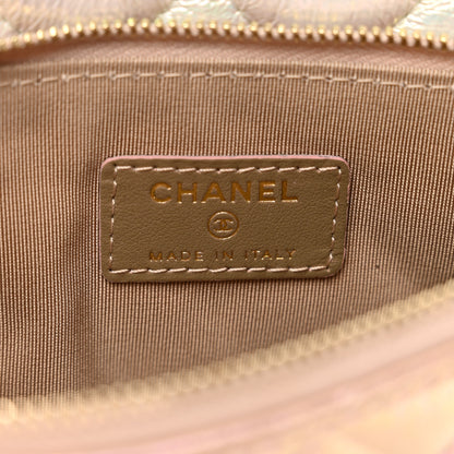 Chanel Iridescent Crumpled Calfskin Trio Cosmetic Case Blue Pink Ivory 8 of 11