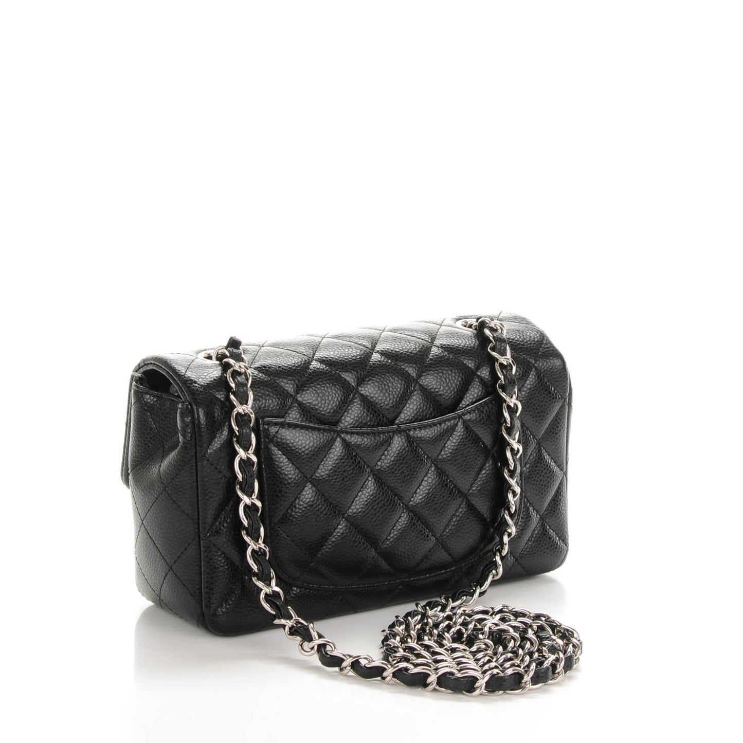 Caviar Quilted Mini Rectangular Flap Black
