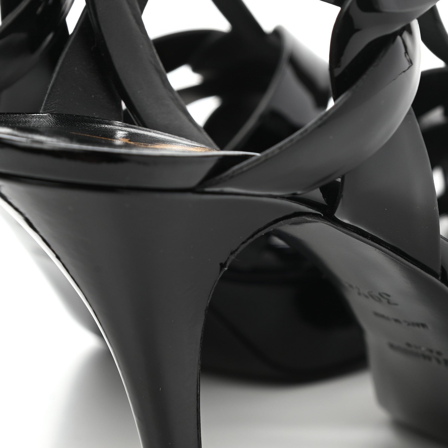 Saint Laurent Patent Tribute 75 Platform Sandals 39.5 Black 7 of 11