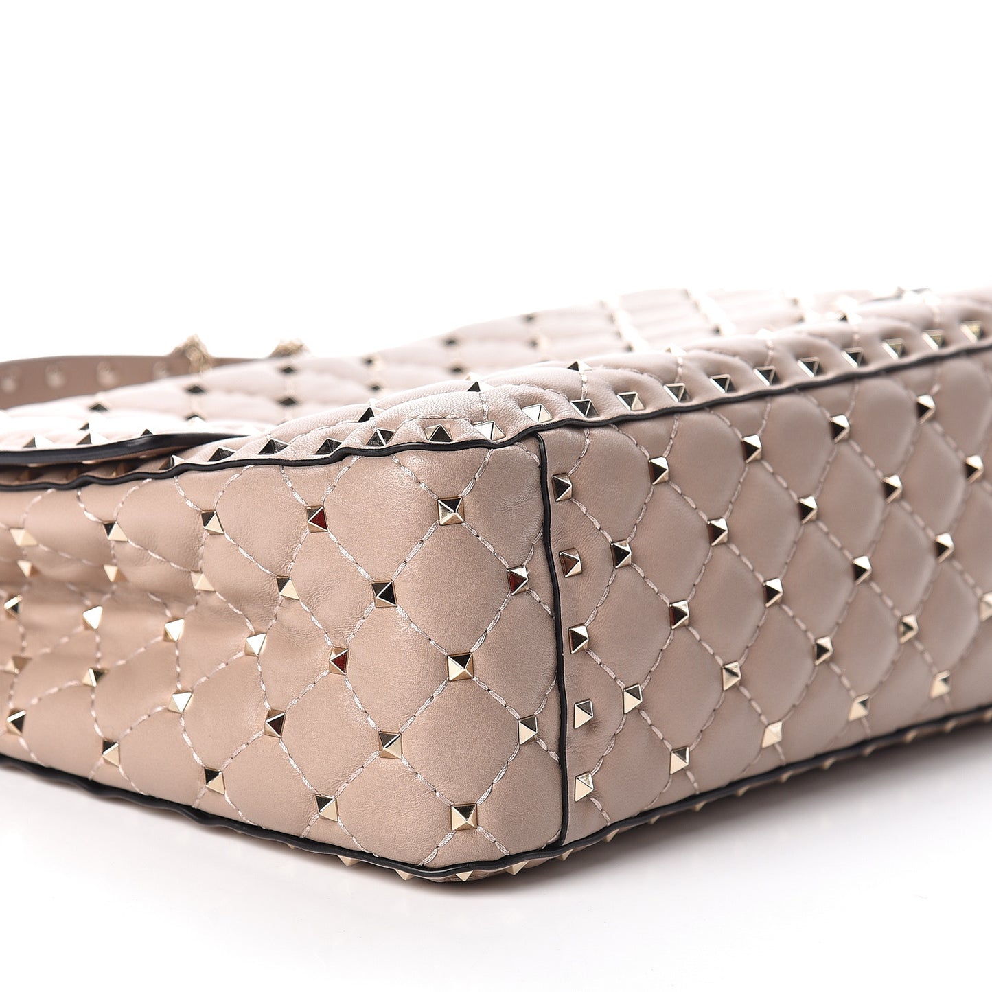 Nappa Large Rockstud Spike Shoulder Bag Poudre