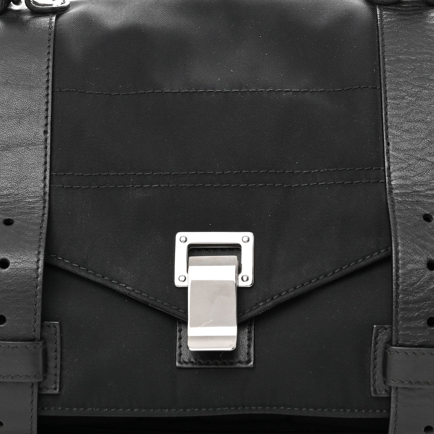 Proenza Schouler Nylon Calfskin Medium PS1 Satchel Black 9 of 15