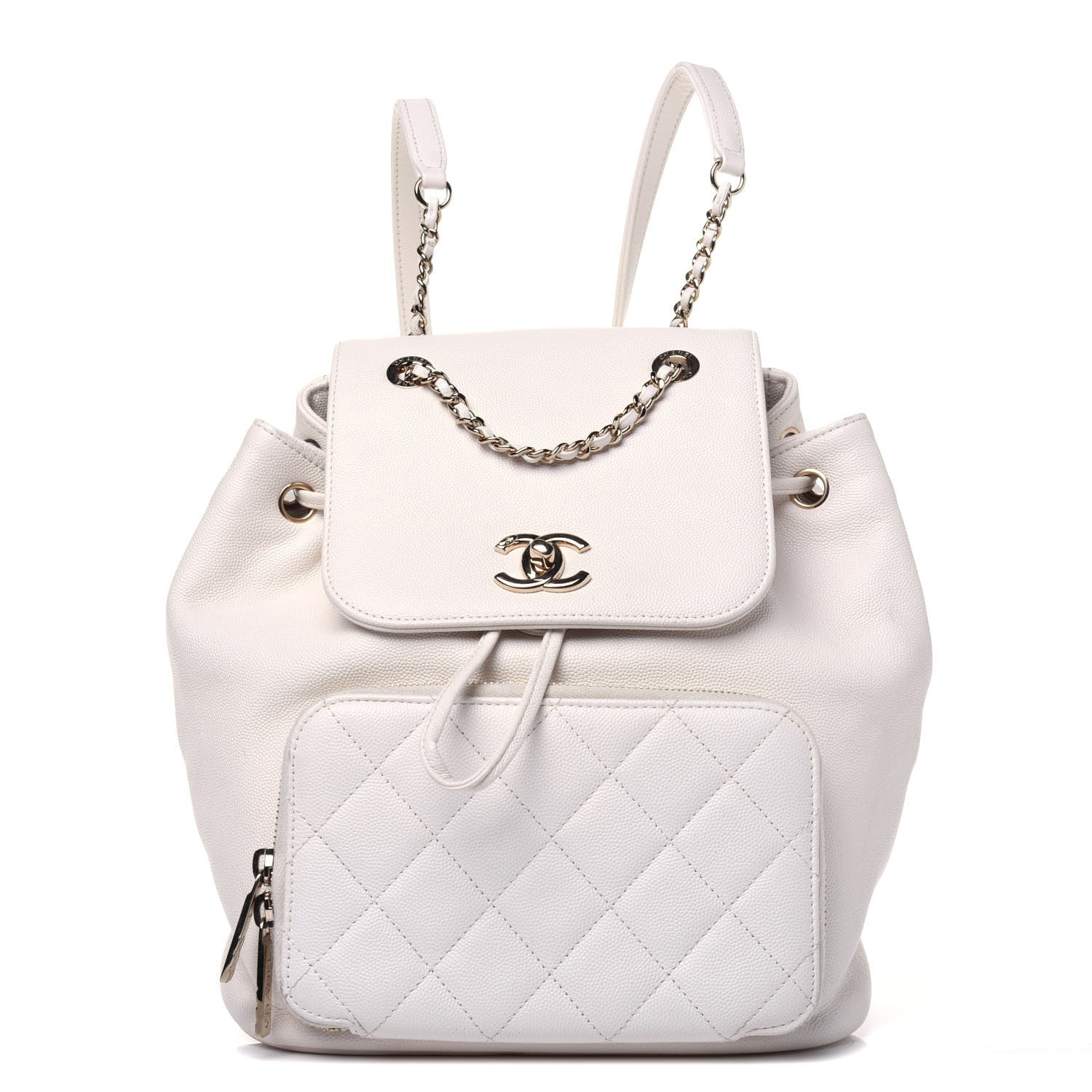 Chanel Caviar Quilted Business Affinity Backpack White 1 of 17