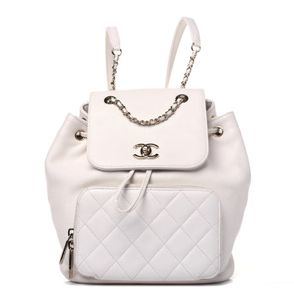 Chanel Caviar Quilted Business Affinity Backpack White 1 of 17