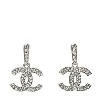 Chanel Crystal Palais Garnier CC Drop Earrings Silver 1 of 5