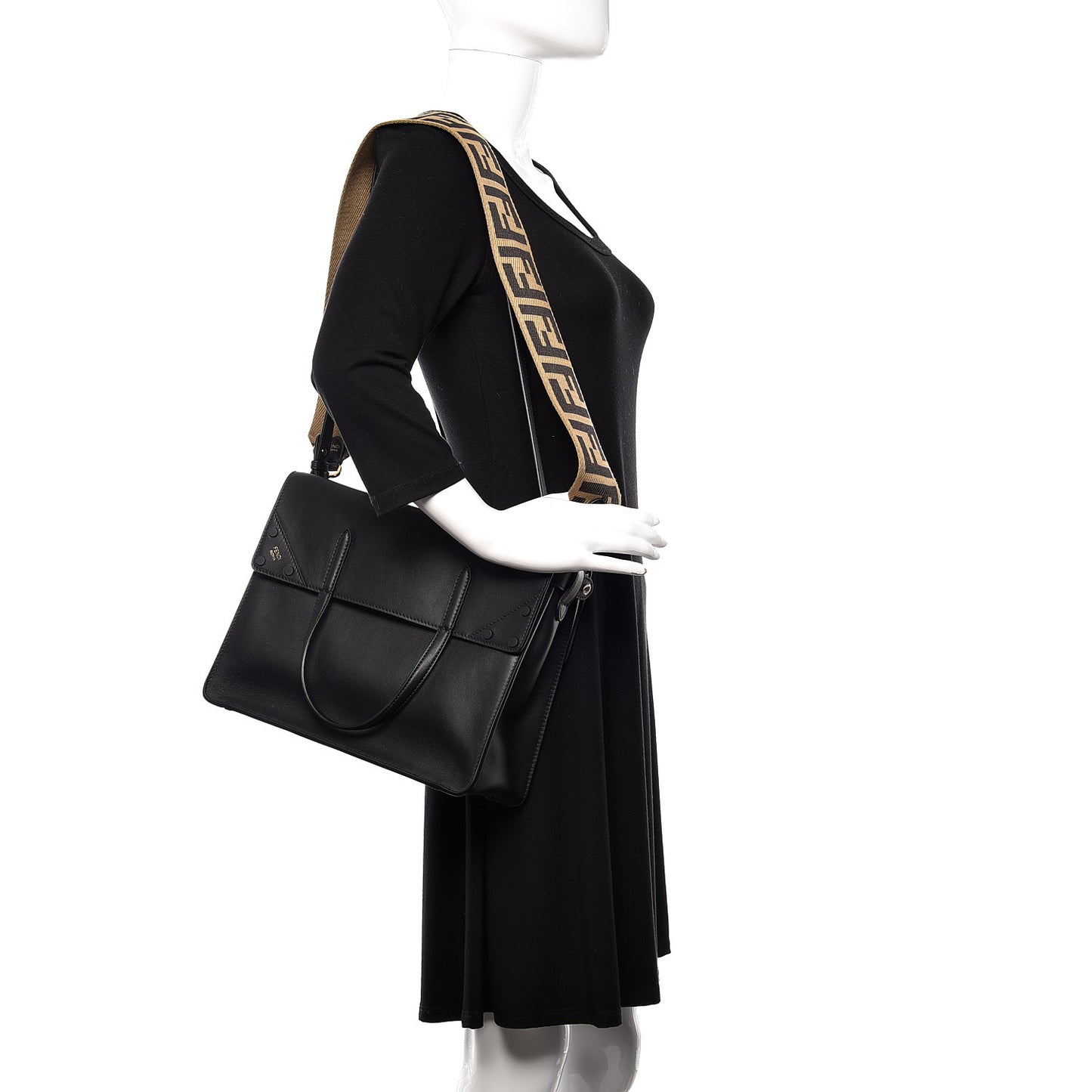 Vitello Grace Matte Large Flip Tote Black