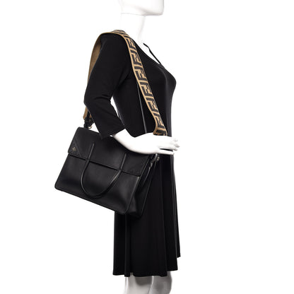 Fendi Vitello Grace Matte Large Flip Tote Black 2 of 11