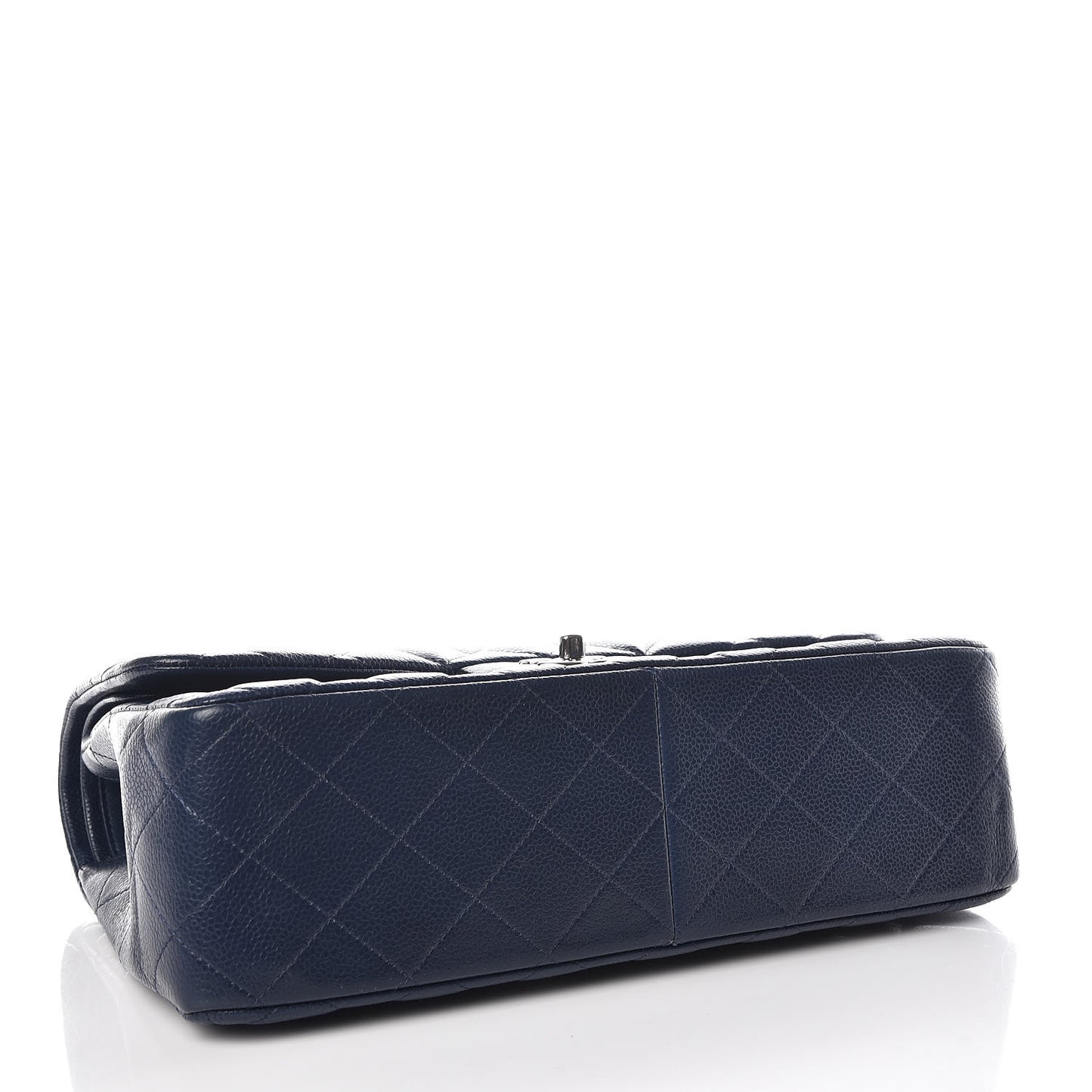 Caviar Quilted Jumbo Double Flap Navy