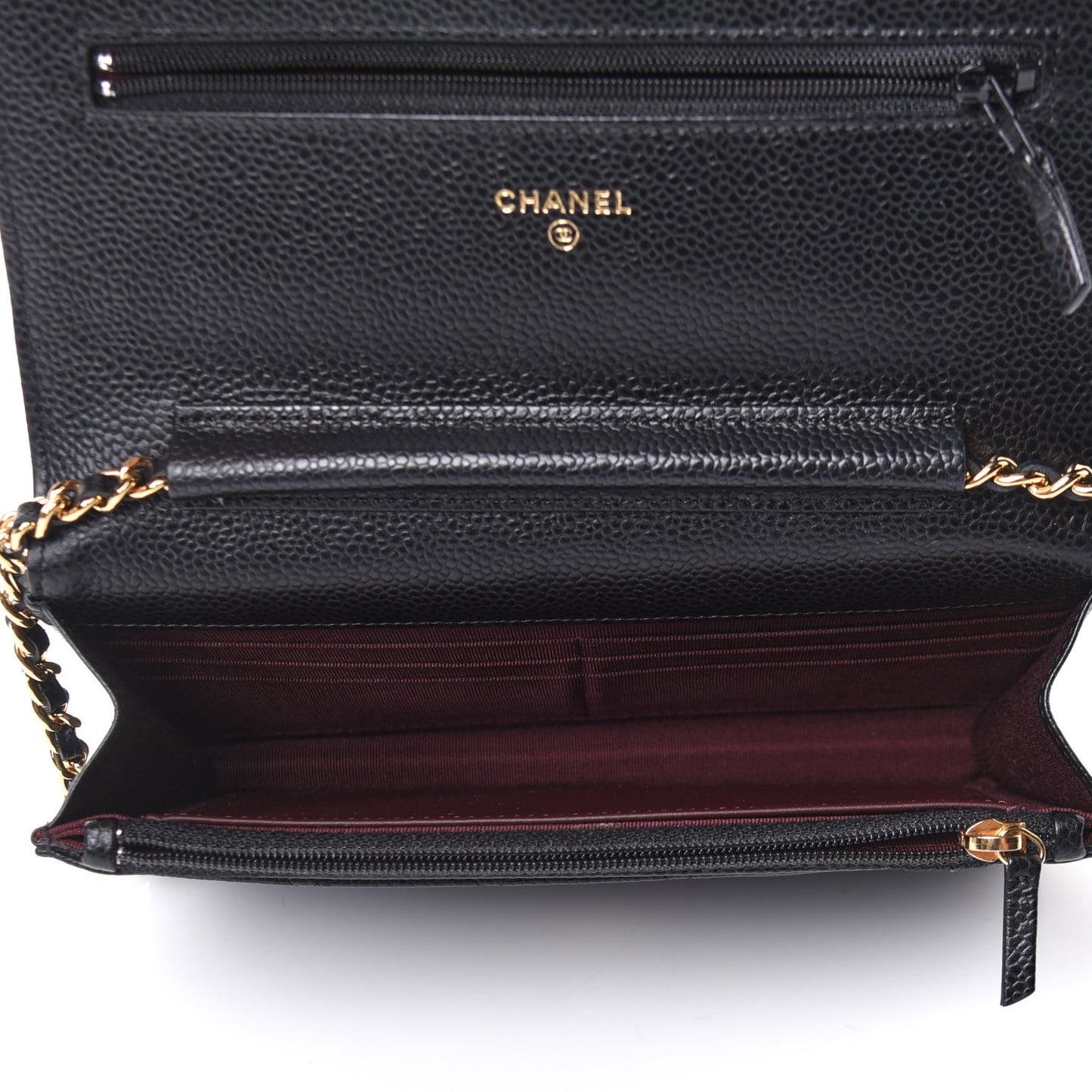 Caviar Quilted Wallet On Chain WOC Black