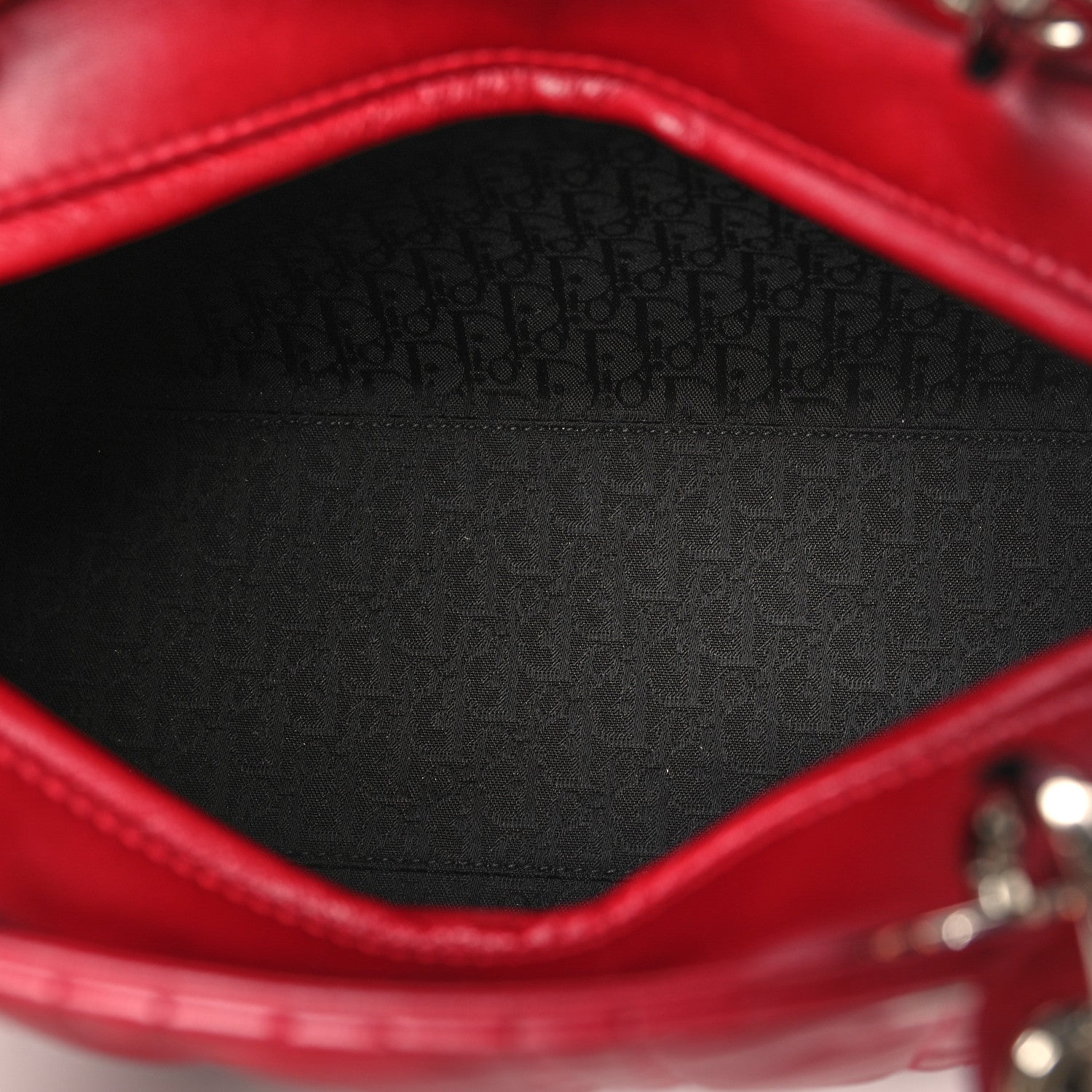 Christian Dior Lambskin Cannage Medium Lady Dior Red 5 of 13