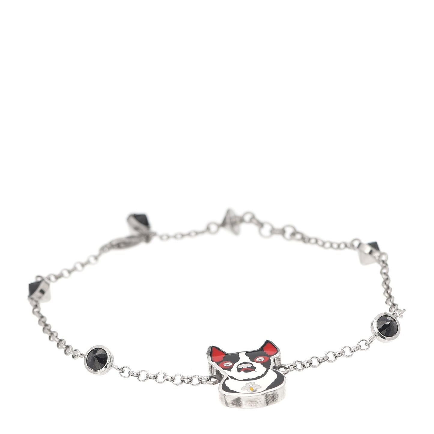 Sterling Silver Black Spinel Enamel Orso Bracelet