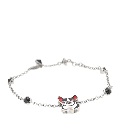 Gucci Sterling Silver Black Spinel Enamel Orso Bracelet 1 of 5