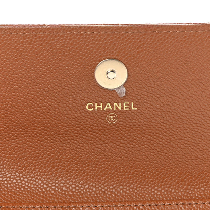 Chanel Caviar Quilted Business Affinity Clutch With Chain Flap Camel 6 of 12