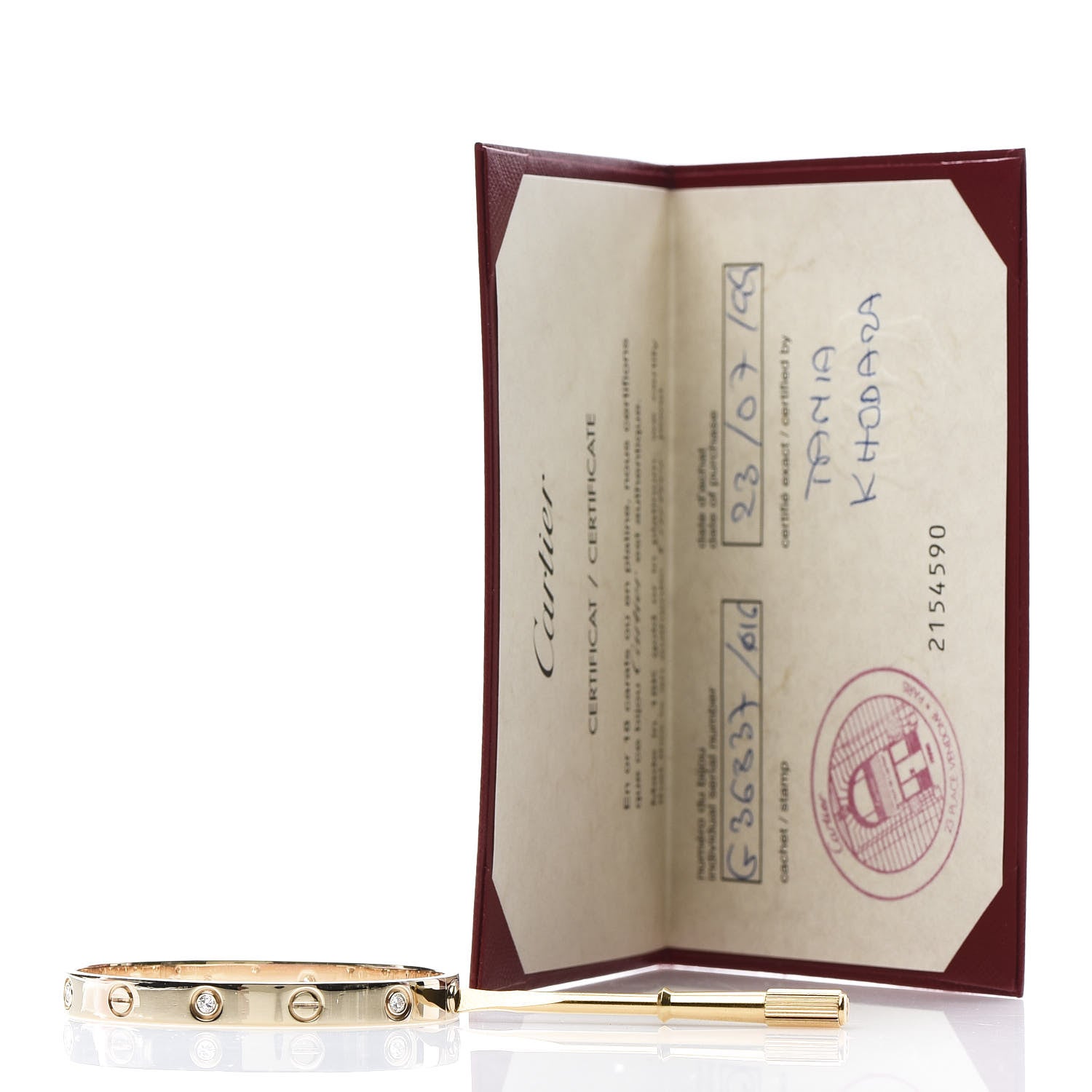 Cartier 18K Yellow Gold 6 Diamond LOVE Bracelet 16 7 of 7