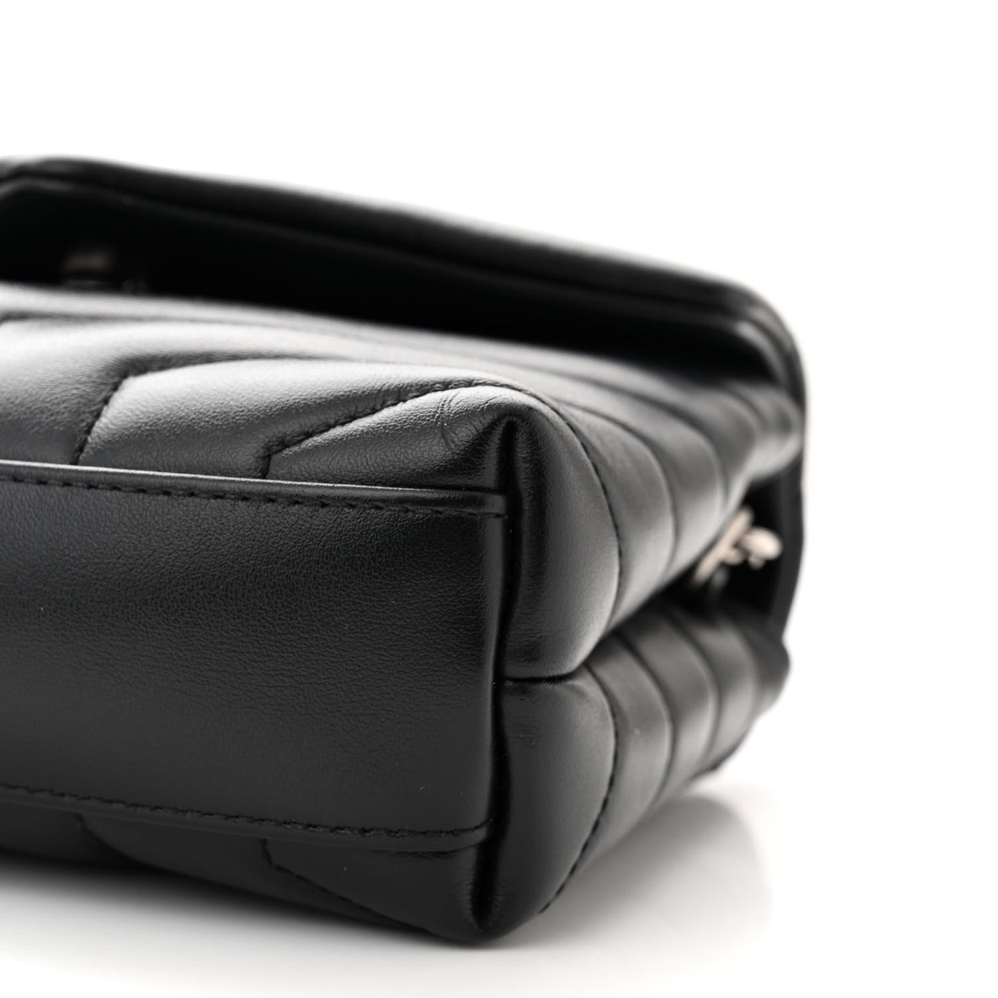 Calfskin Y Quilted Monogram Toy Loulou Crossbody Bag Black