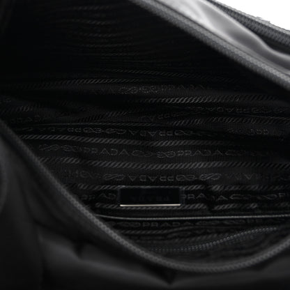 Prada Re-Nylon Vela Saffiano Pocket Double Buckle Messenger Shoulder Bag Black 5 of 11