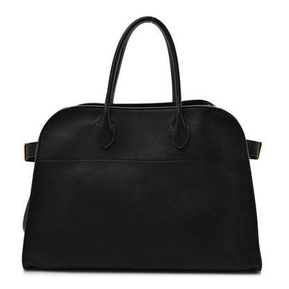 The Row Polished Saddle Calfskin Soft Margaux 15 Black 1 of 12