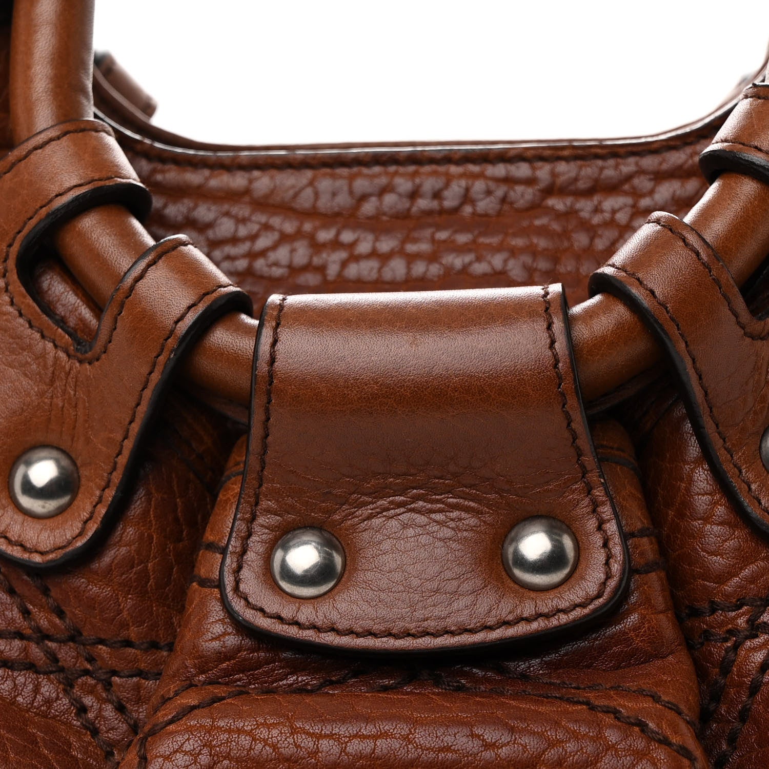 Salvatore Ferragamo Grained Calfskin Quilted Celtico Shoulder Bag Brown 7 of 10