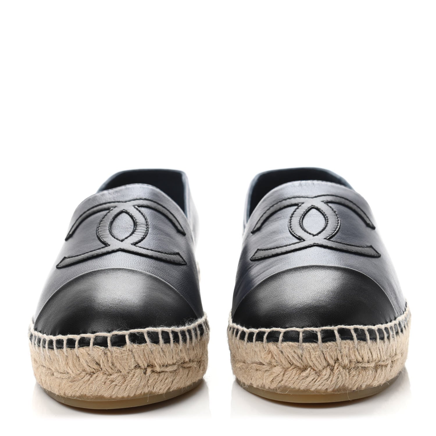 Chanel Lambskin CC Espadrilles 39 Navy Black 2 of 4