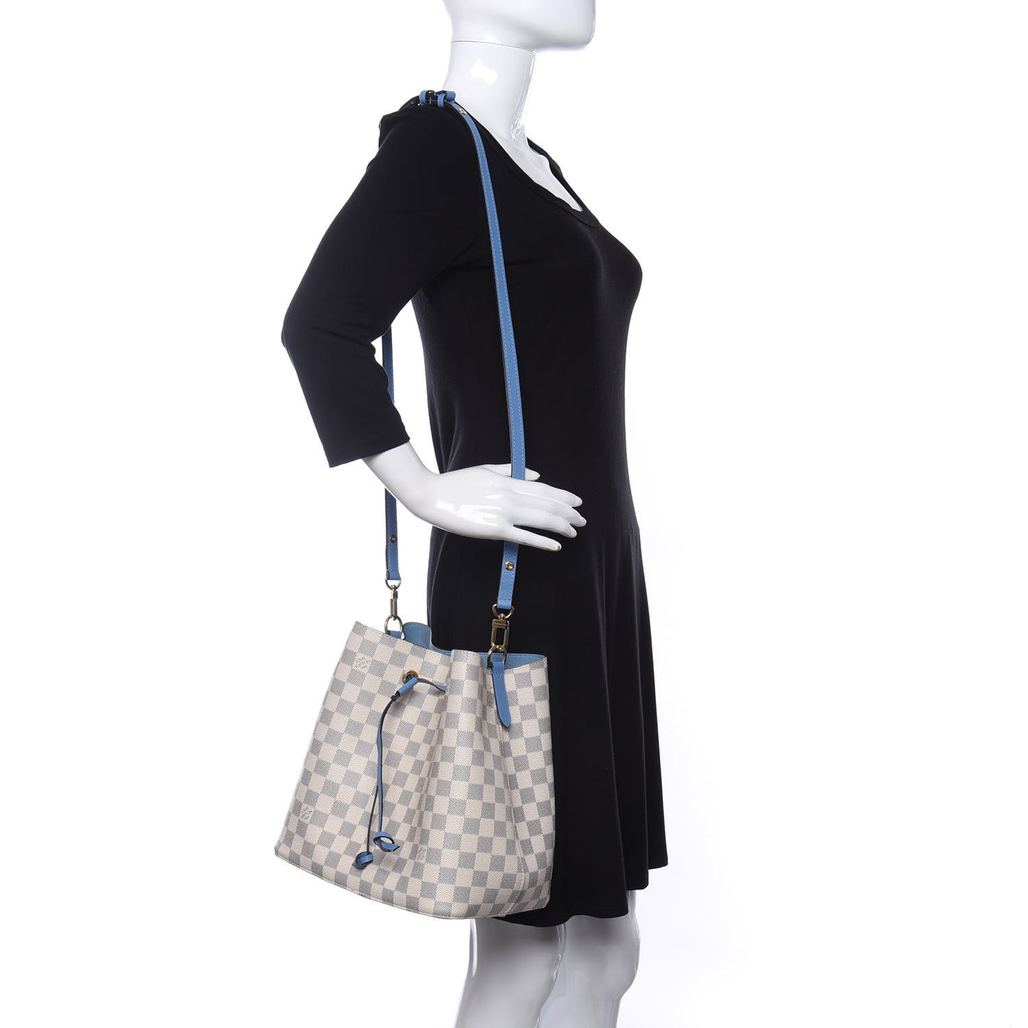 Damier Azur Neonoe MM Bleuet