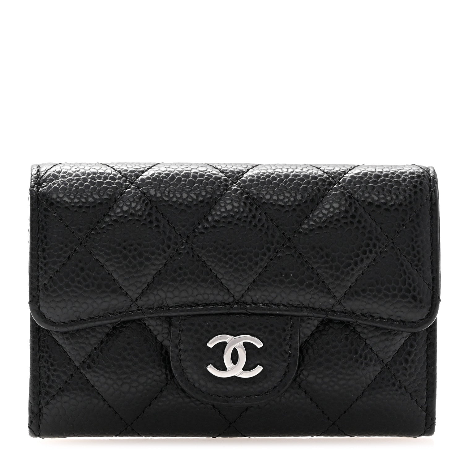Chanel Caviar Quilted Flap Card Holder Wallet Black 1 of 11