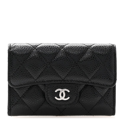 Chanel Caviar Quilted Flap Card Holder Wallet Black 1 of 11