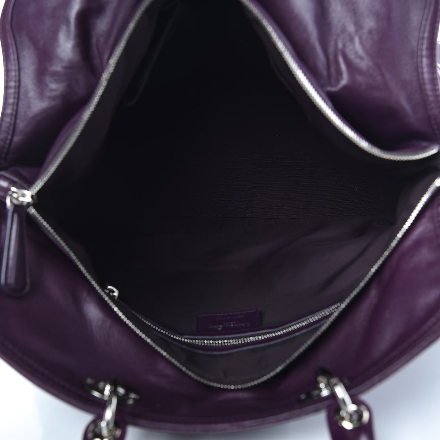 Lambskin Cannage Large Granville Tote Purple