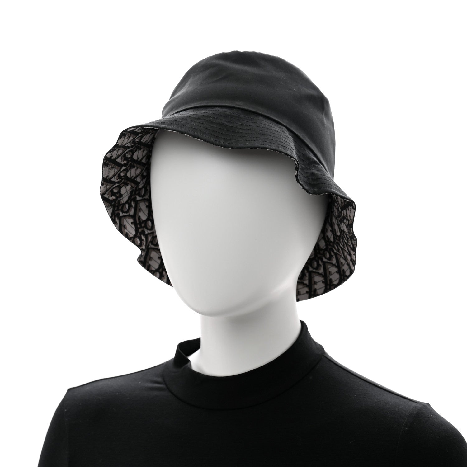 Christian Dior Oblique Reversible Teddy-D Brim Bucket Hat 57 Black 2 of 13