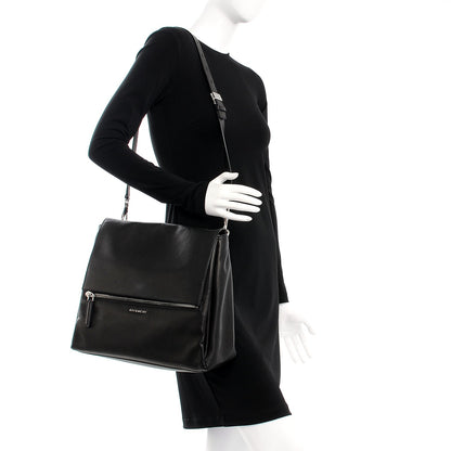 Givenchy Waxy Grained Calfskin Medium Pandora Pure Flap Bag Black 3 of 10