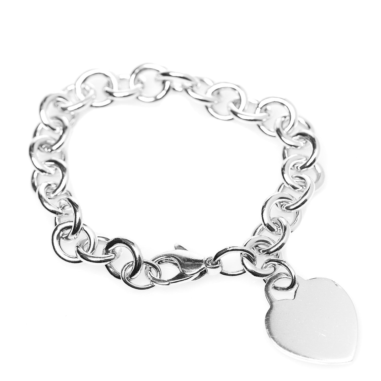 Tiffany Sterling Silver Heart Tag Charm Bracelet 1 of 4