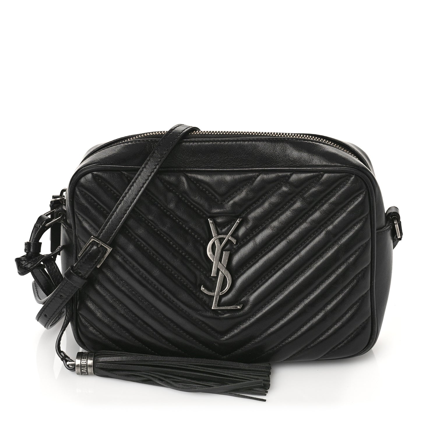Calfskin Matelasse Monogram Lou Camera Bag Black
