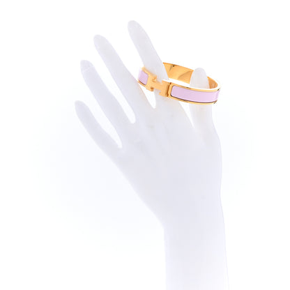 Hermes Enamel Narrow Clic Clac H Bracelet GM Rose Dragee 2 of 6
