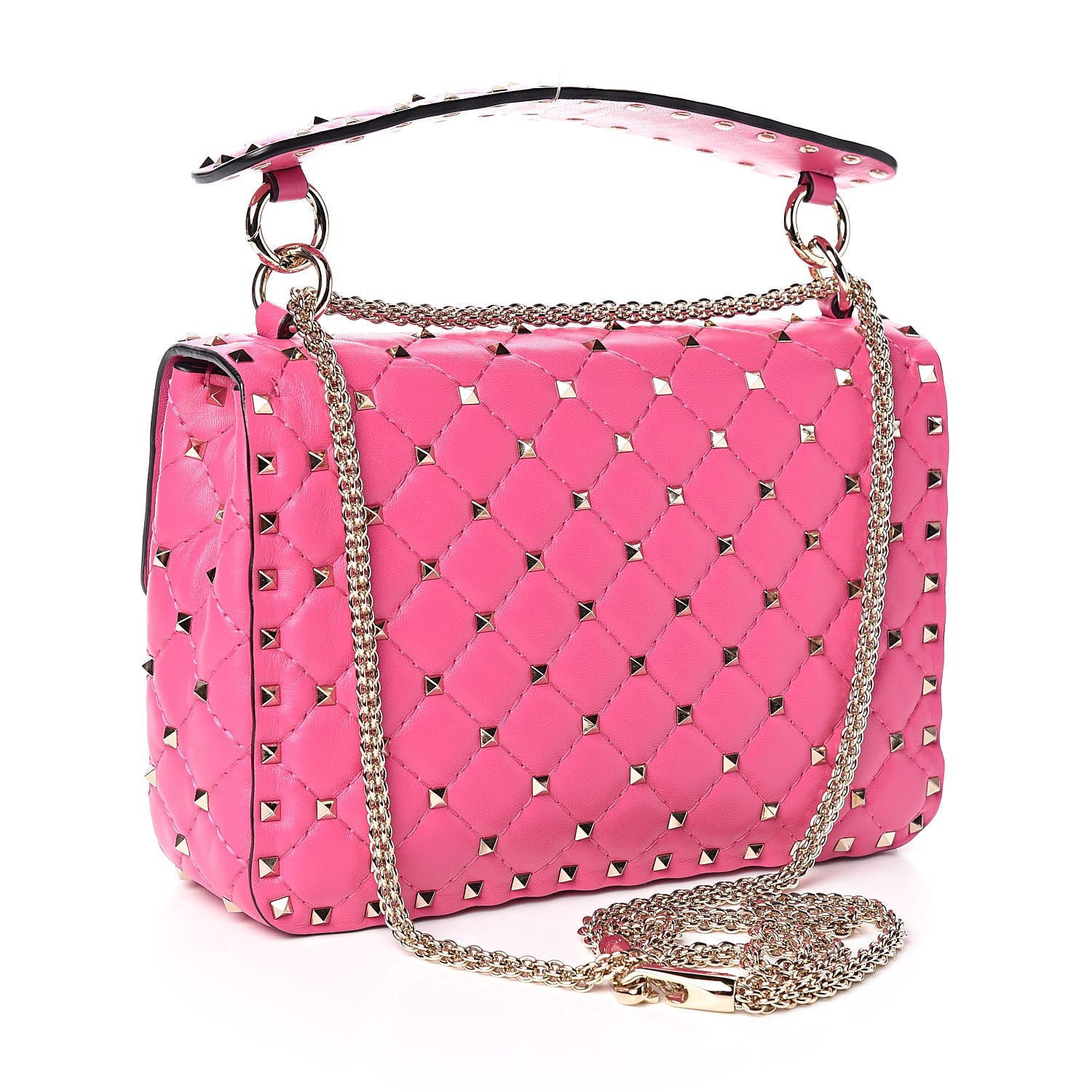 Valentino Garavani Nappa Medium Rockstud Spike Shoulder Bag Pink Orchid 3 of 11