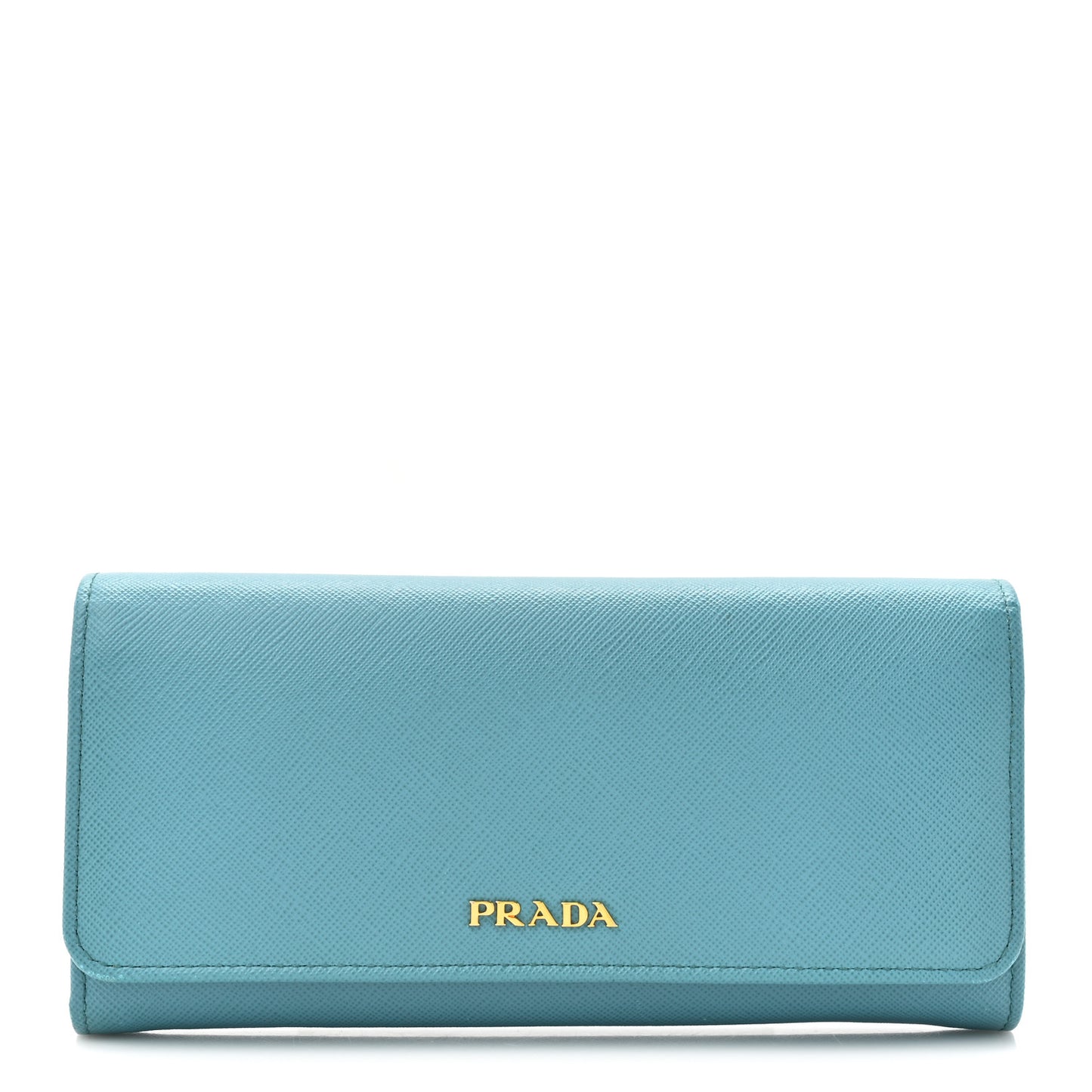 Saffiano Metal Continental Flap Wallet Turchese