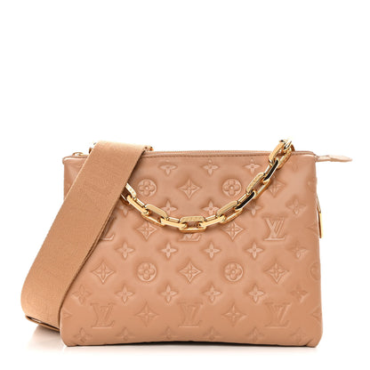 Louis Vuitton Lambskin Embossed Monogram Coussin PM Camel 1 of 12