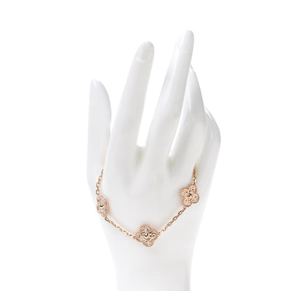 Van Cleef & Arpels 18K Rose Gold 5 Motifs Vintage Alhambra Bracelet 2 of 7