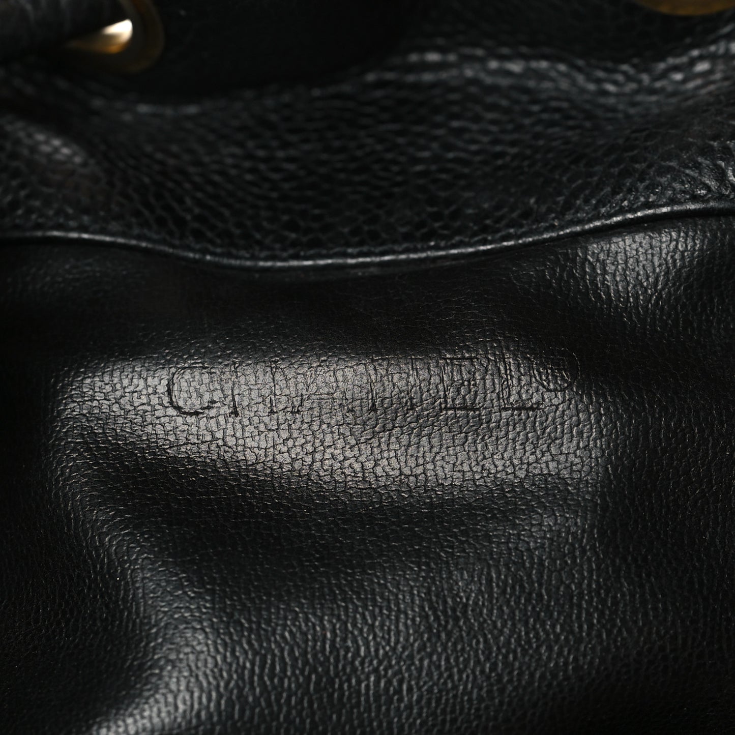 Caviar Drawstring Backpack Bag Black