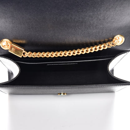 Saint Laurent Grain De Poudre Small Monogram Kate Satchel Black 5 of 7
