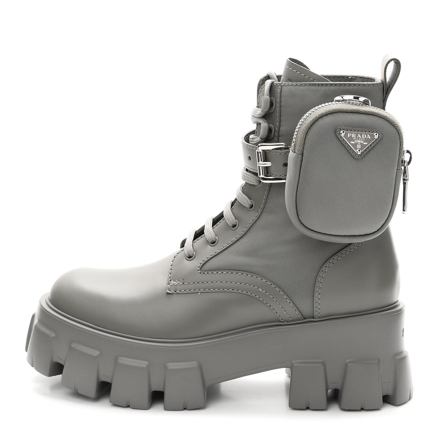 Spazzolato Rois Re-Nylon Metal Triangle Logo Monolith Pouch Pocket 55mm Boots 36.5 Marmo