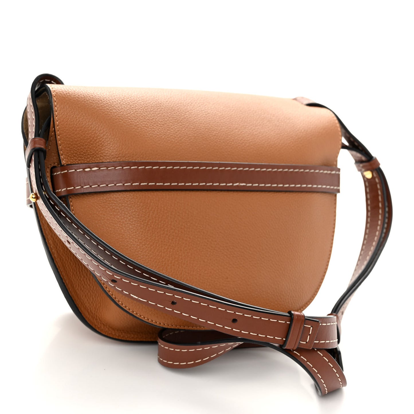 Grained Calfskin Small Gate Crossbody Bag Caramel Pecan