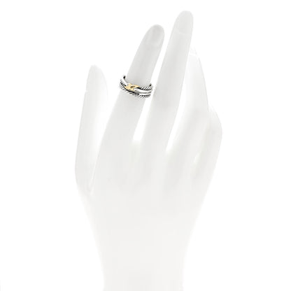 David Yurman Sterling Silver 18K Yellow Gold 6mm X Crossover Ring 47 4 2 of 4