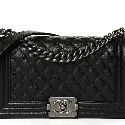 Chanel Caviar Quilted Medium Boy Flap Black 8 of 10