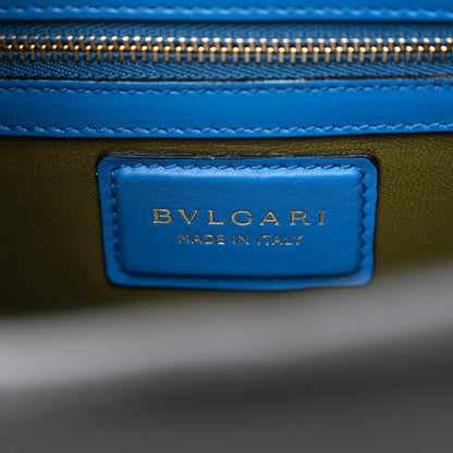 Bulgari Calfskin Serpenti Viper Top Handle Bag Blue 5 of 18