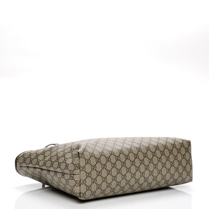 Gucci GG Supreme Monogram Medium Zippered Shopping Tote Dark Brown 4 of 8