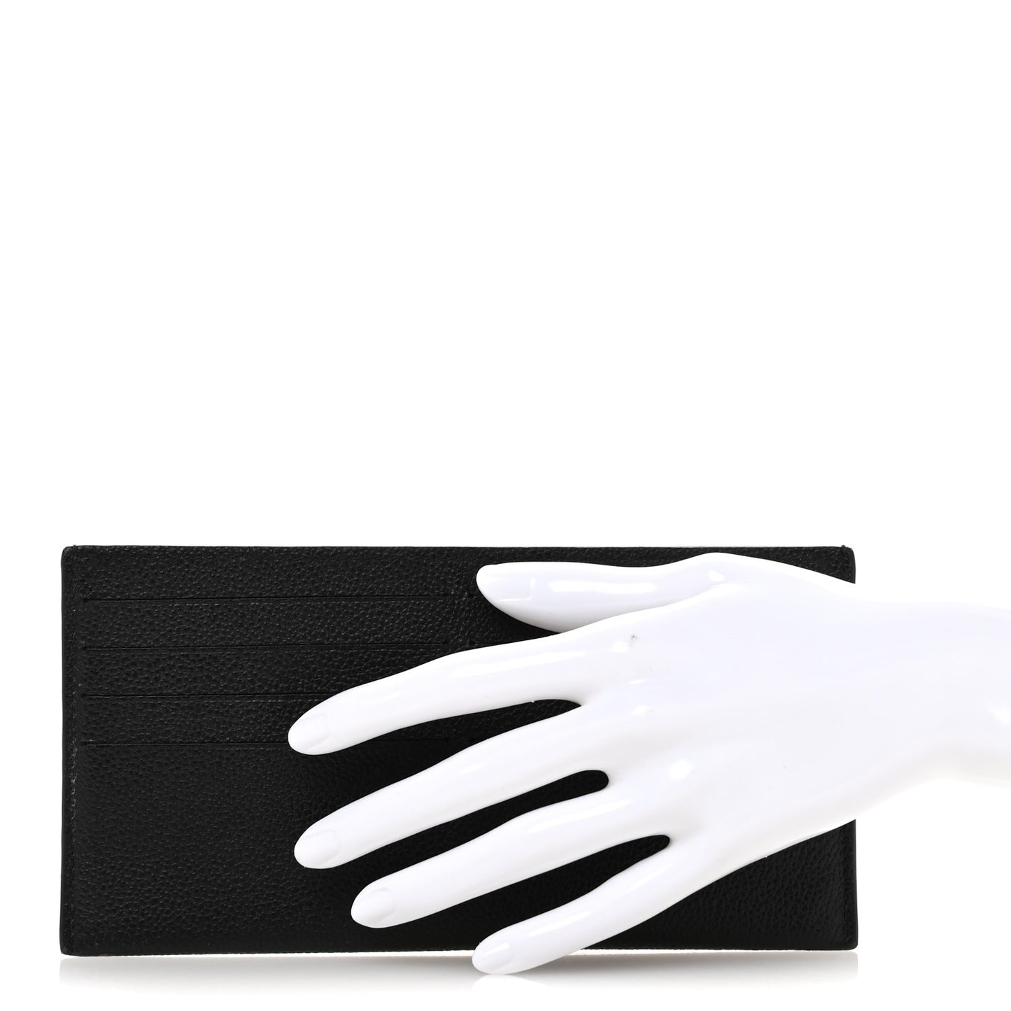 Calfskin Felicie Chain Wallet Card Holder Insert Black