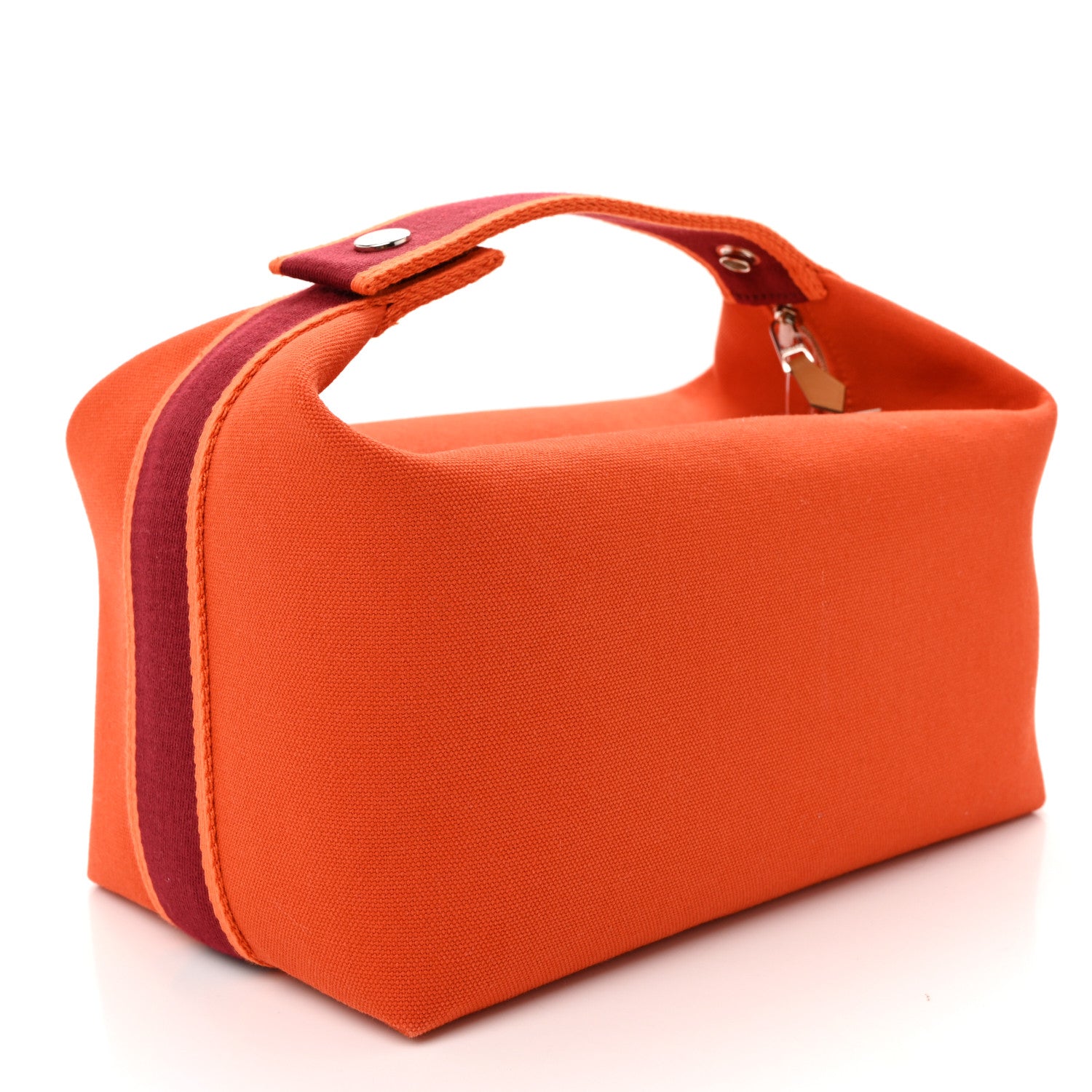 Hermes Canvas Large Bride-A-Brac Pouch Orange Feu Burgundy 3 of 9
