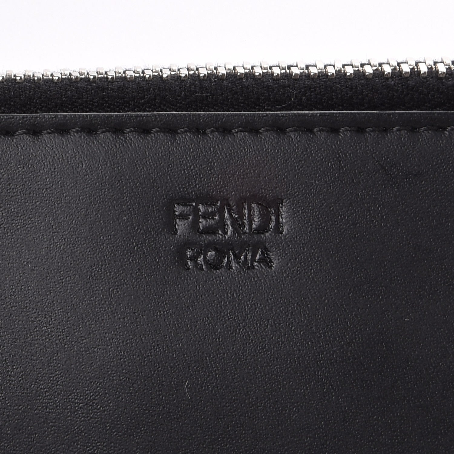 Fendi Vitello Elite Chevron No Words Faces Pouch Multicolor Black 7 of 8