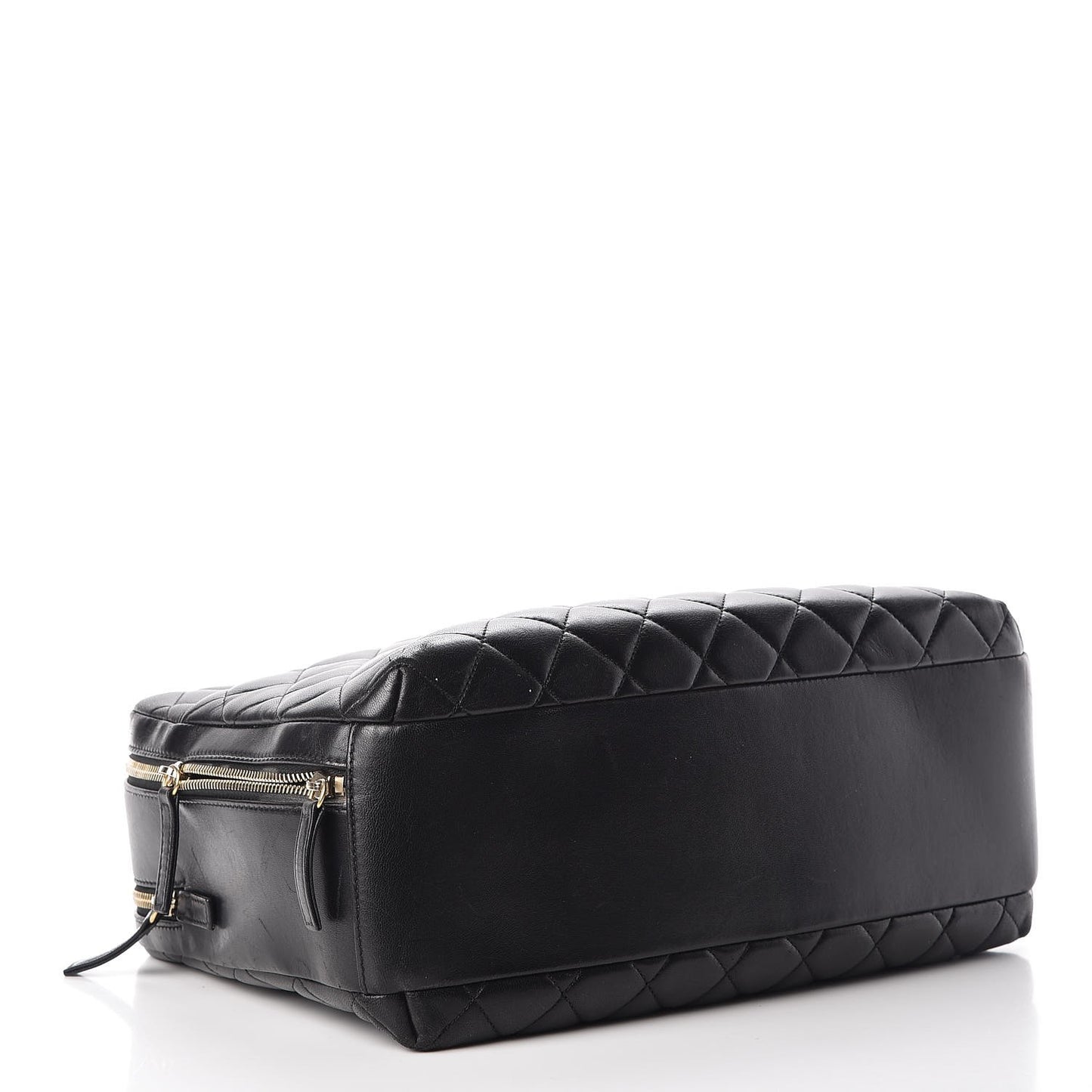 Lambskin Quilted Trendy CC Bowling Bag Black