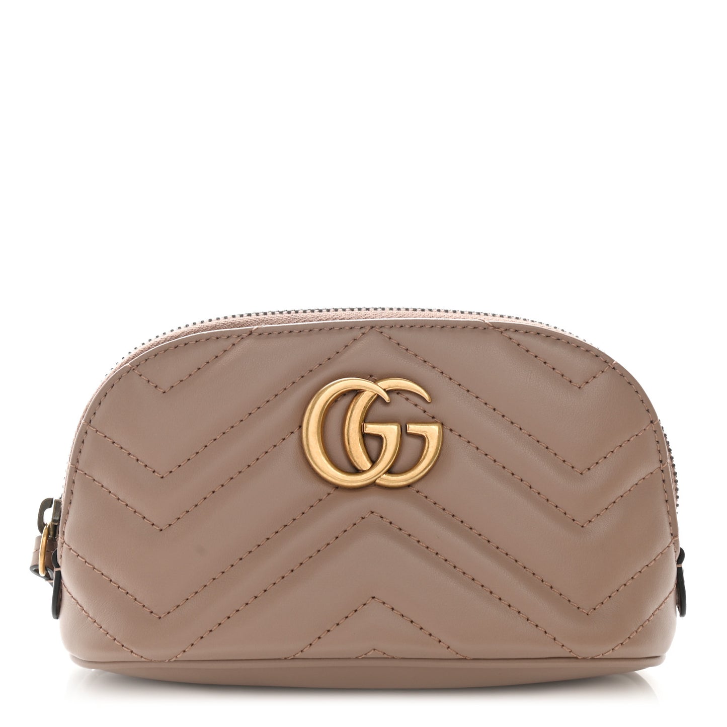 Calfskin Matelasse GG Marmont Pouch Cosmetic Case Porcelain Rose